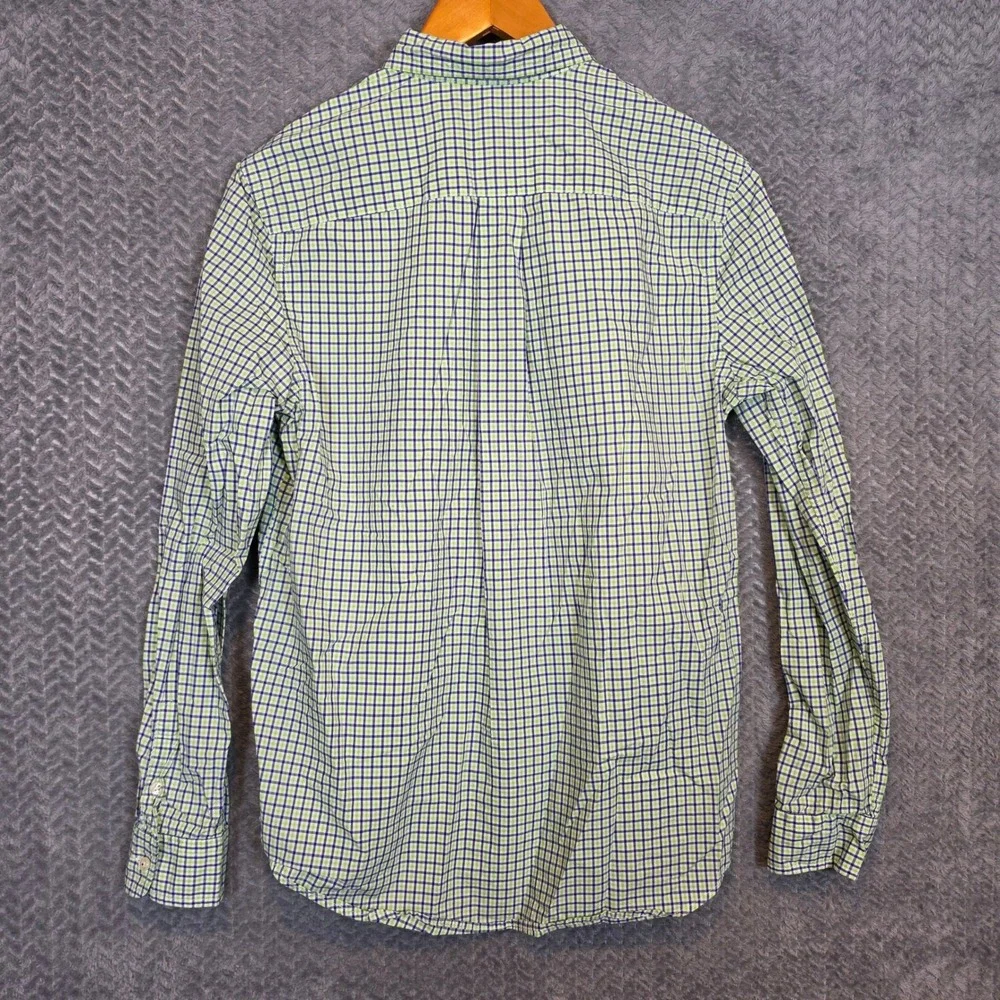 Polo Ralph Lauren youth XL 18-20 Gingham Check Button Down Shirt Green Navy Blue
